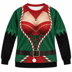 Christmas Elf Festive Holiday Pullover Print Ugly Sweater
