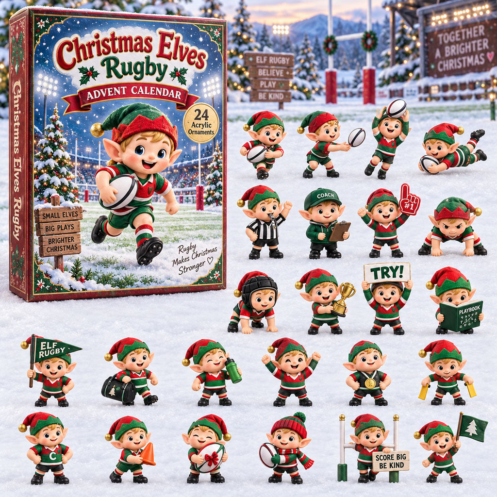Christmas Elves Rugby 24 Days Festive Countdown Advent Calendar 2026