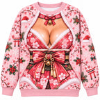 Christmas Funny Cute Sakura-Inspired Holiday Pullover Sweater