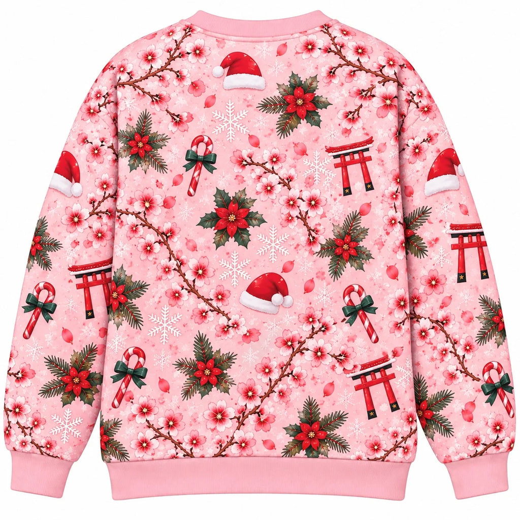 Christmas Funny Cute Sakura-Inspired Holiday Pullover Sweater