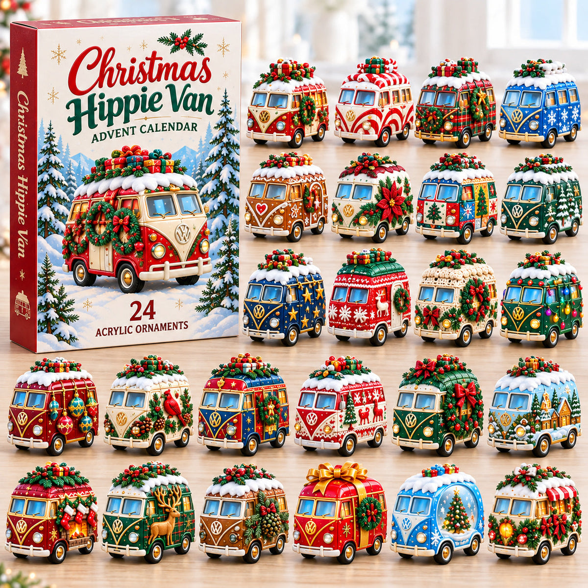 Christmas Hippie Van Camper Advent Calendar 2026