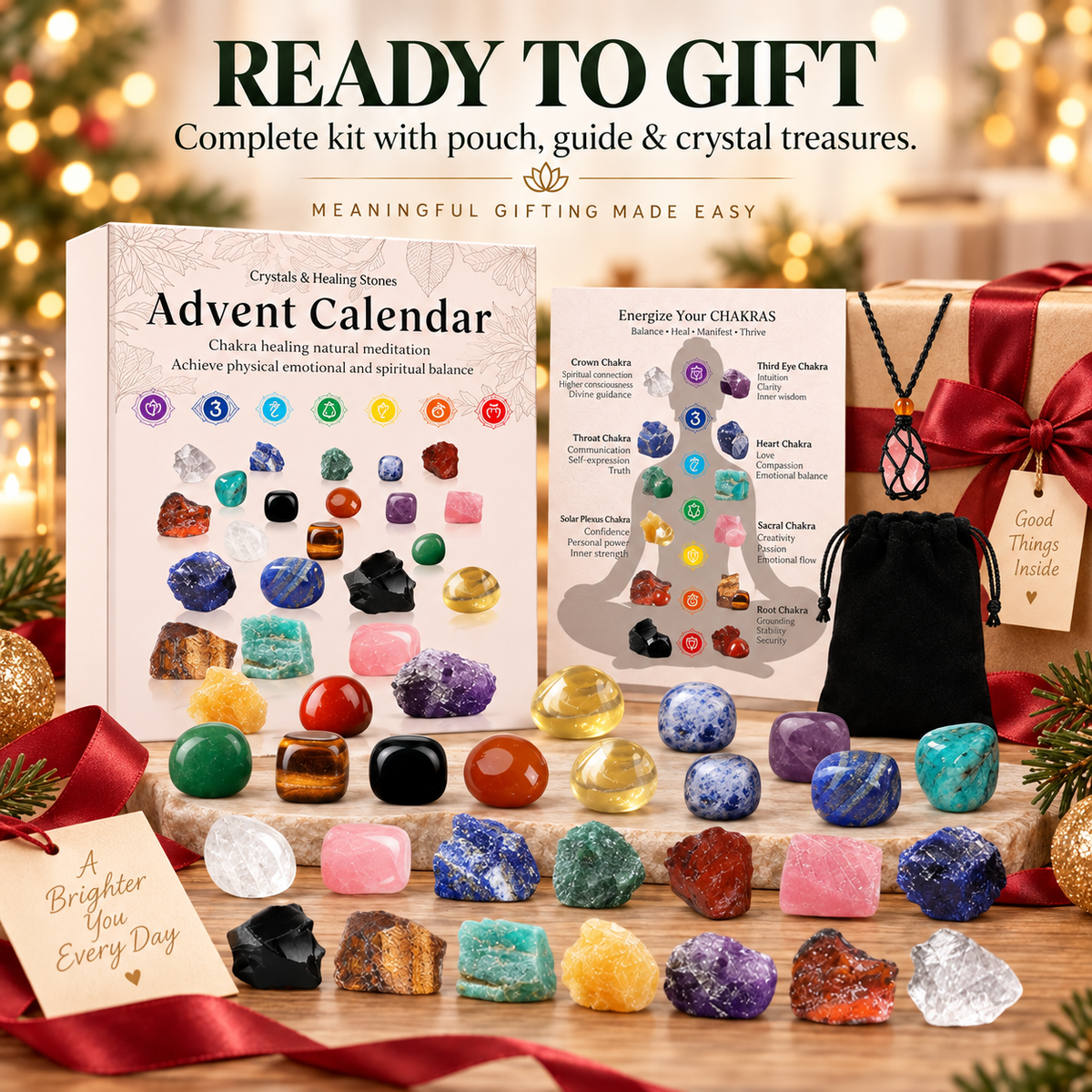 Crystal 2026 Advent Calendar - 24 Days Gemstone Gift Box