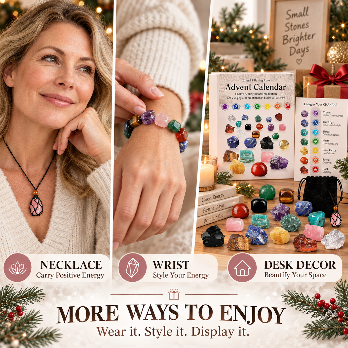 Crystal 2026 Advent Calendar - 24 Days Gemstone Gift Box