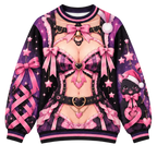 Cute Christmas Chaos Anime Funny Gothic Pink & Purple Christmas Sweater