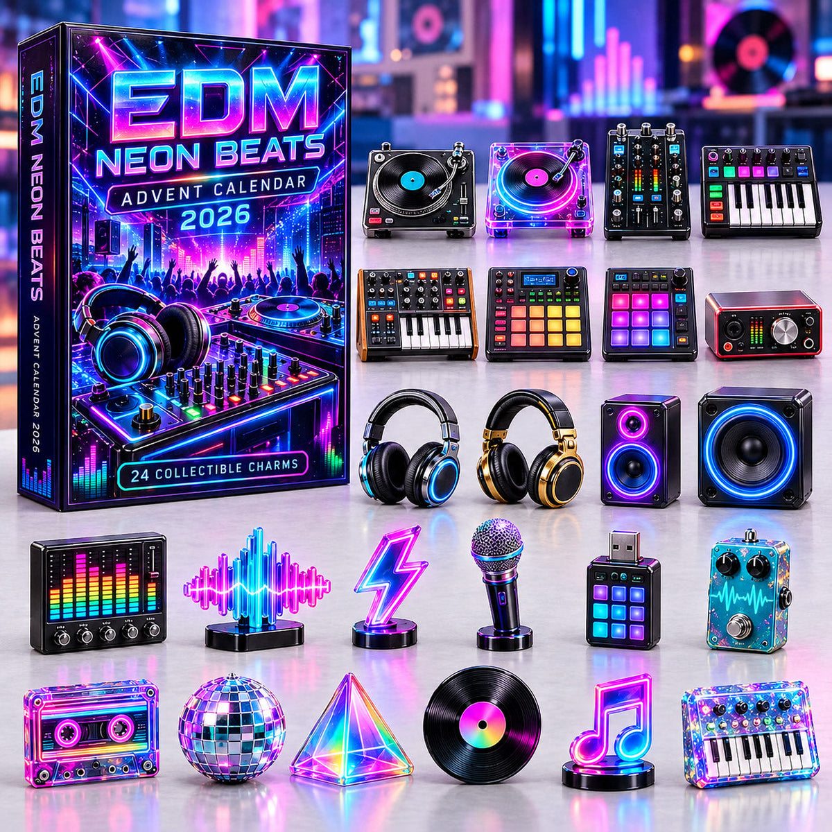EDM Neon Beats Music Lover Advent Calendar 2026