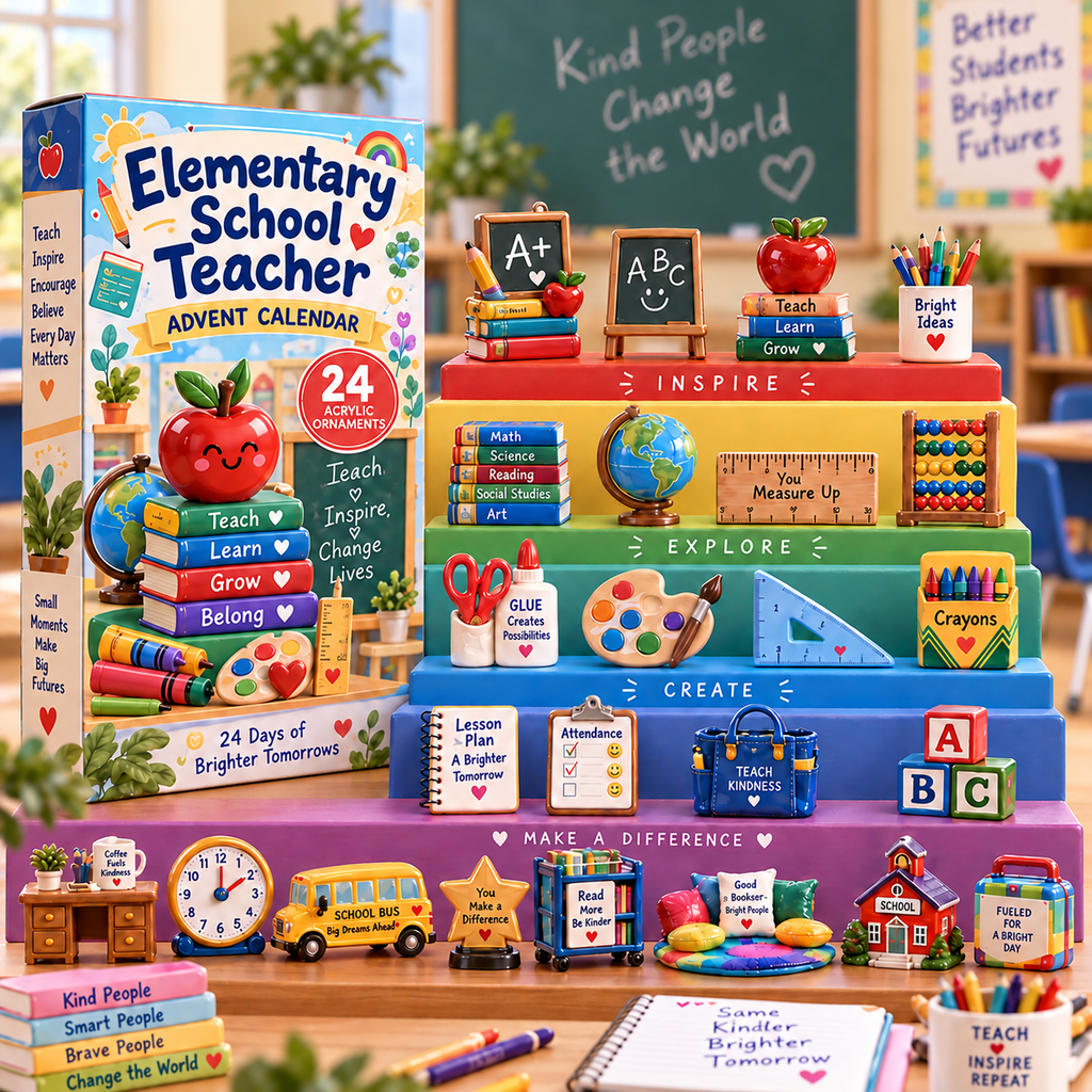 Elementary School Teacher 24 Days Festive Countdown Advent Calendar 2026