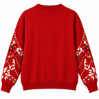 Faux Corset Lace Design Red Holiday Pullover Christmas Ugly Sweater