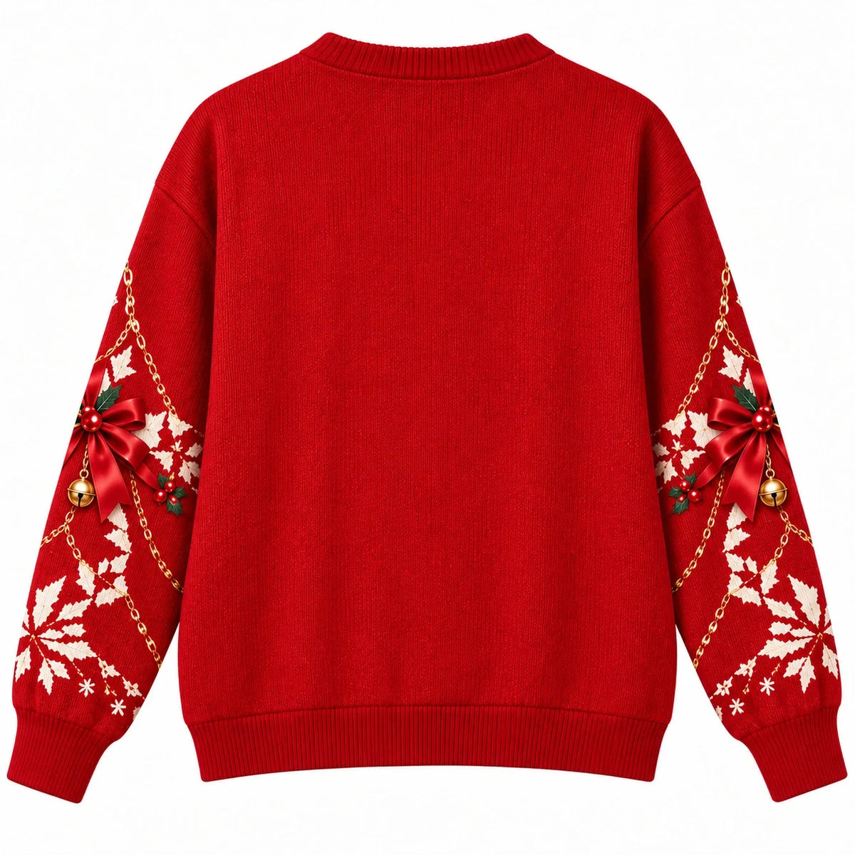 Faux Corset Lace Design Red Holiday Pullover Christmas Ugly Sweater