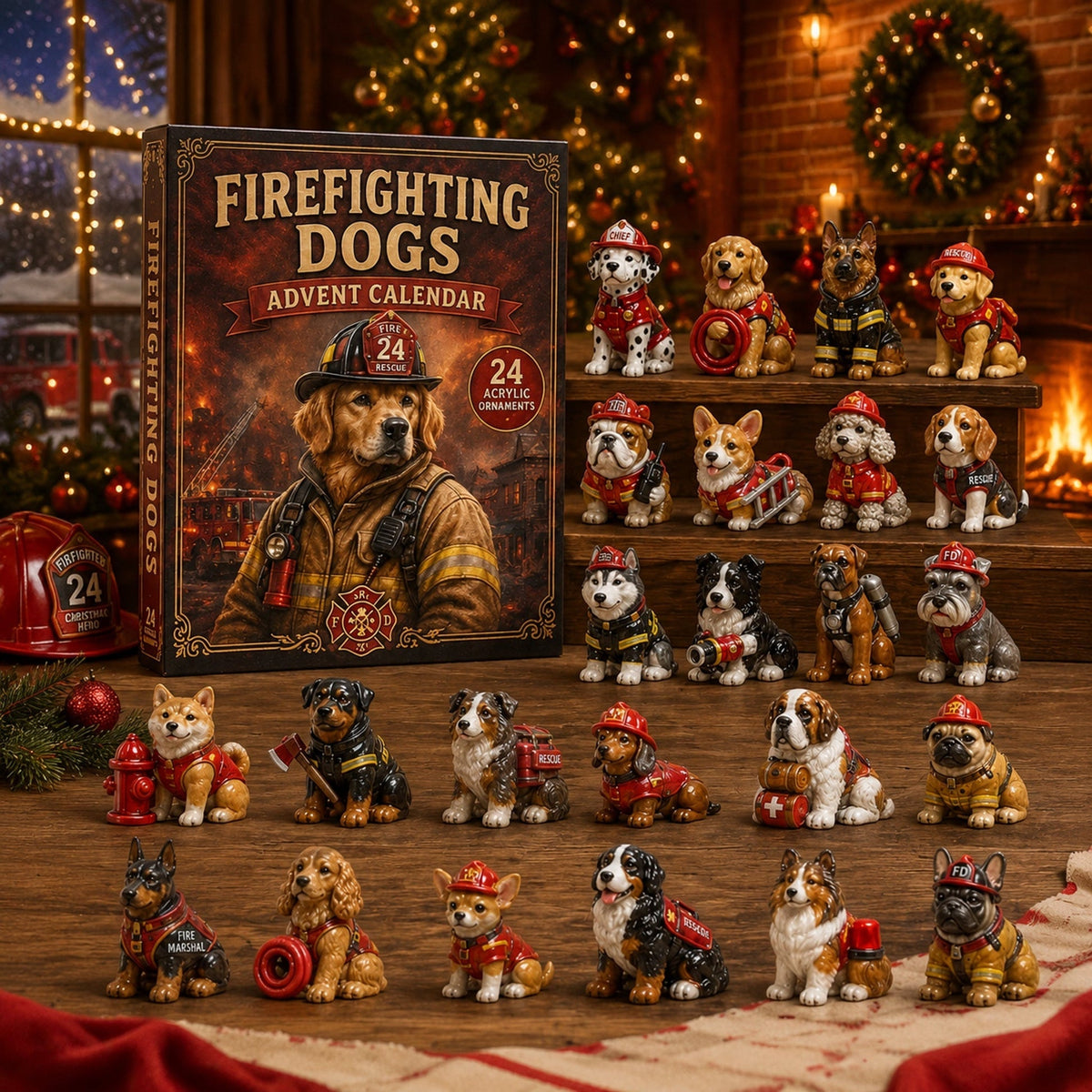 Firefighting Dogs 24 Days Festive Countdown Advent Calendar 2026