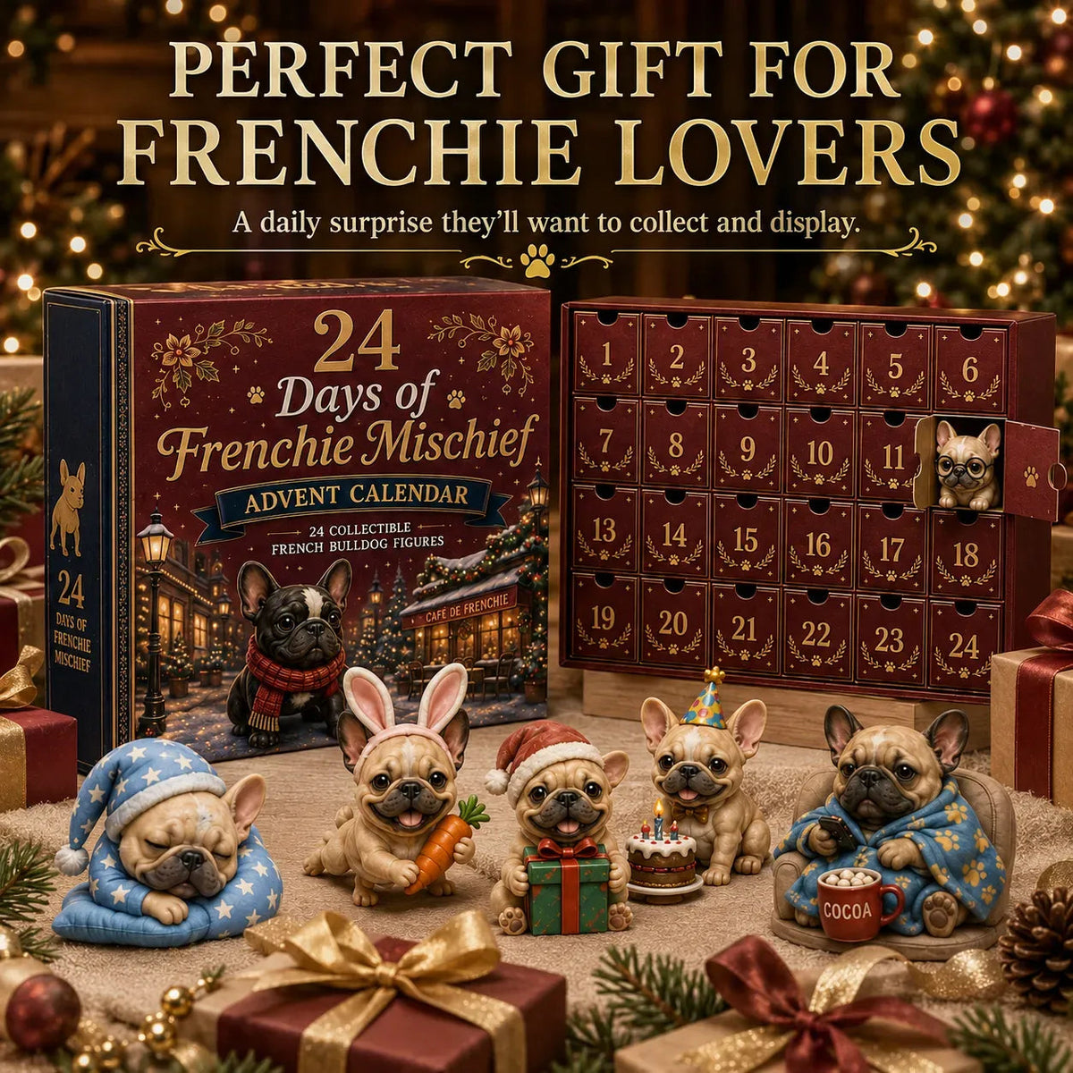 French Bulldog 24 Days Frenchie Characters Christmas Advent Calendar 2026