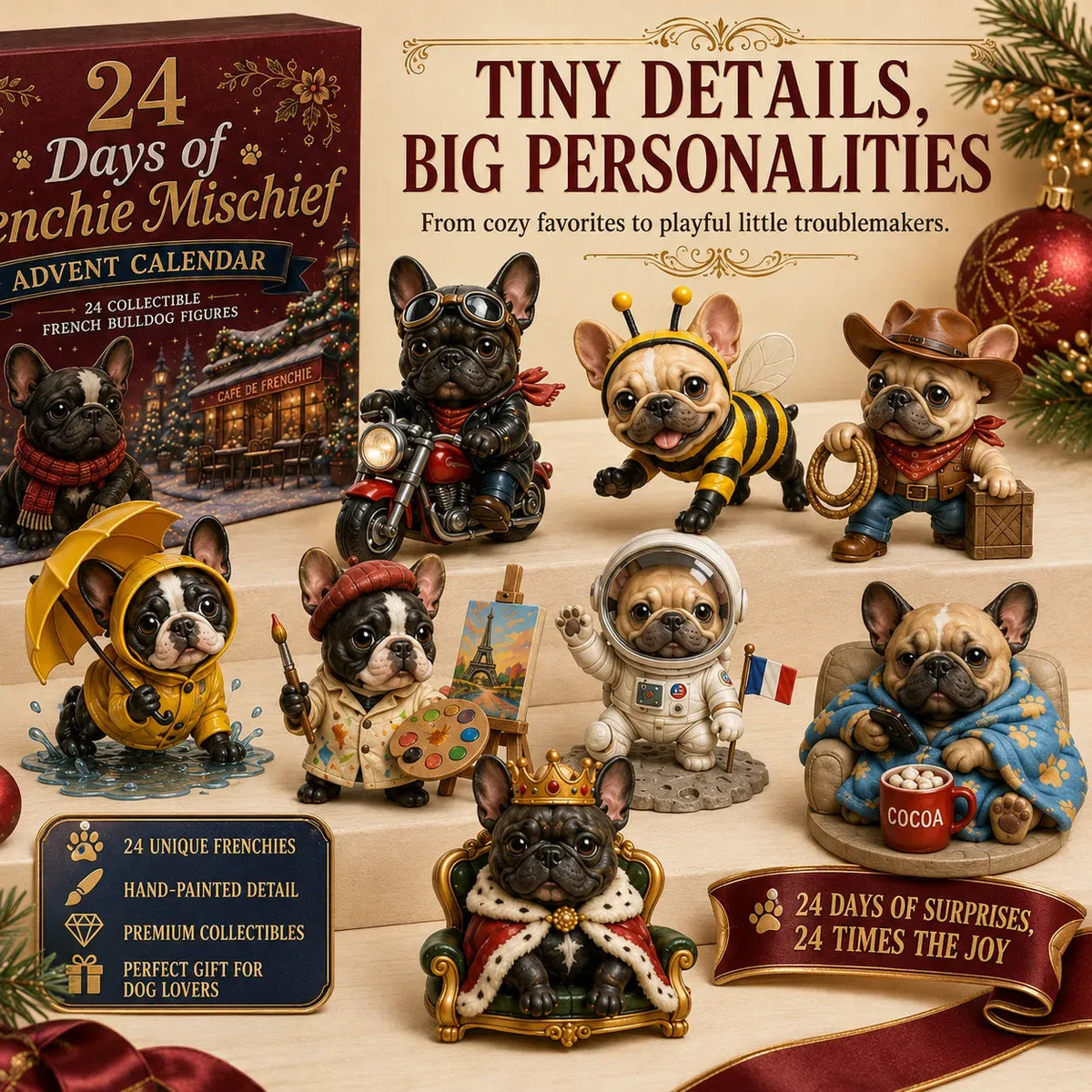 French Bulldog 24 Days Frenchie Characters Christmas Advent Calendar 2026