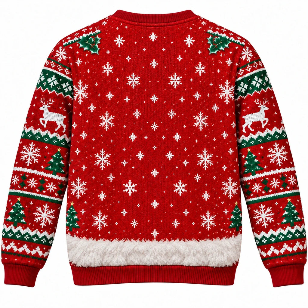 Funny 3D Muscular Santa Six Pack Print Christmas Ugly Sweater