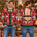 Funny Cardigan Green Red Ugly Christmas Sweater