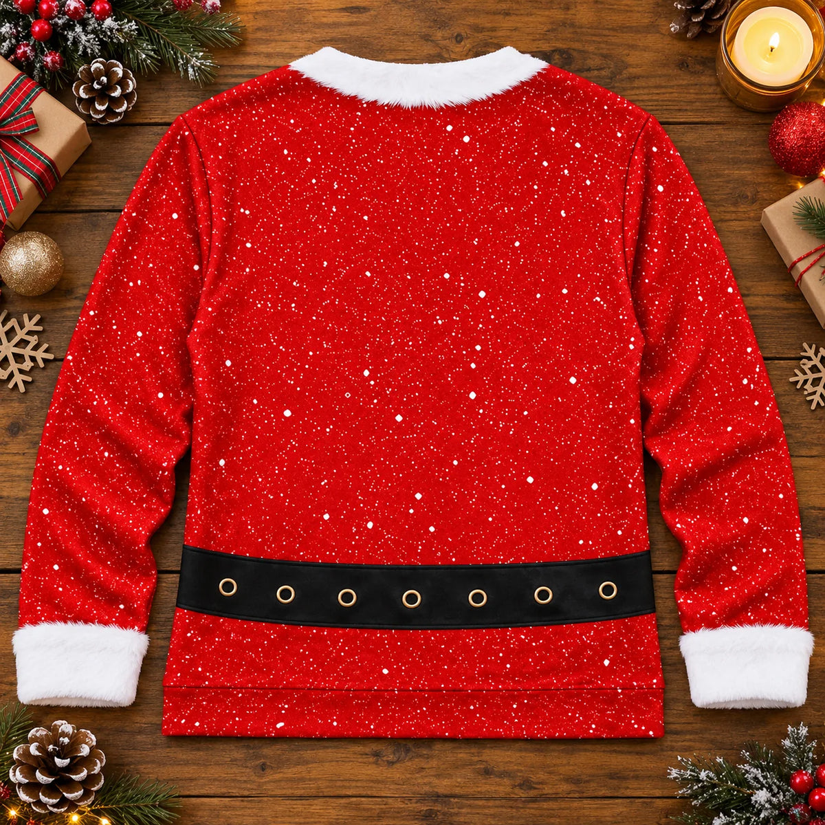 Funny Christmas Bauble Bra Print Santa Novelty Sweater