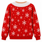 Funny Christmas Faux Skin Sexy Santa Snowflake Sweater