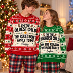 Funny Christmas I'm The Youngest Child I Make The Rules Personalized Sweater