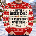 Funny Christmas I'm The Youngest Child I Make The Rules Personalized Sweater