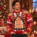 Funny Christmas Nutcracker 3D Muscle Illusion Sweater