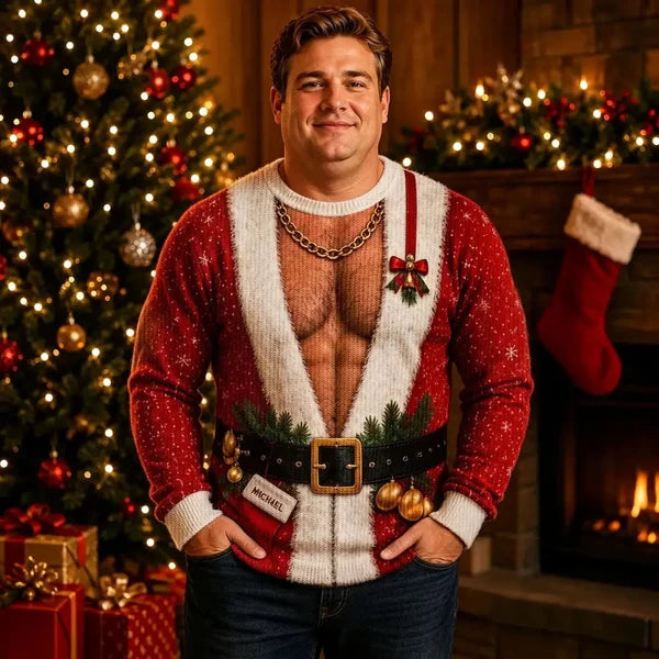 Funny Christmas Optical Illusion Holiday Ugly Sweater