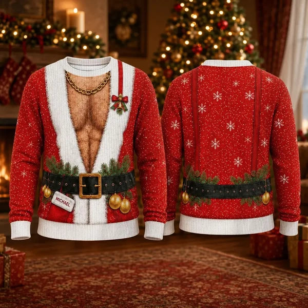 Funny Christmas Optical Illusion Holiday Ugly Sweater