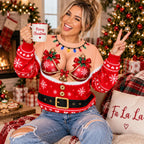 Funny Christmas Ornament Print Ugly Christmas Sweater