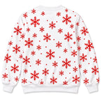 Funny Christmas Santa Corset Illusion Playful Snowflake Holiday Crewneck Sweater