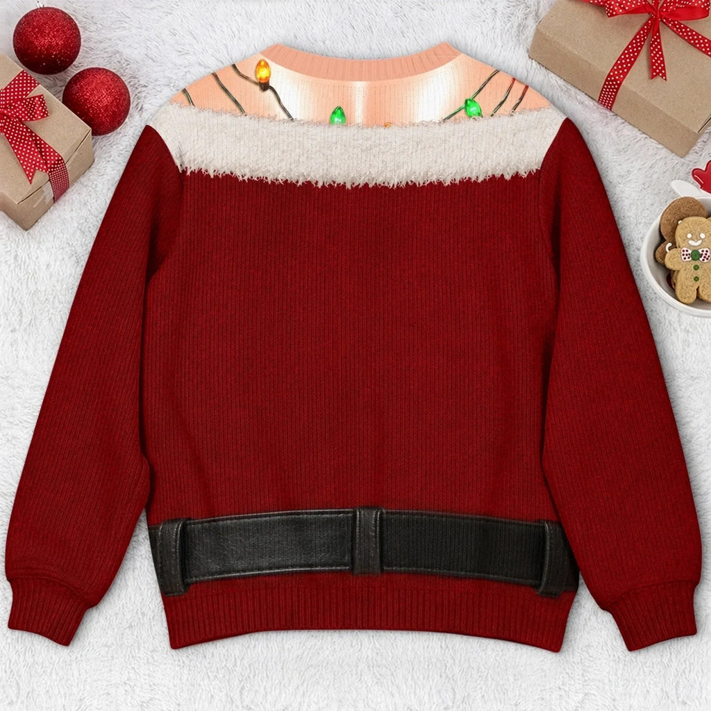 Funny Christmas Santa Girl Illusion Sexy Ugly Sweater