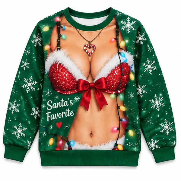 Funny Christmas Santa’s Favorite Sexy Holiday Novelty Ugly Sweater