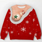 Funny Christmas Star Bust Print Ugly Christmas Sweater
