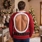 Funny Double Sided Fake Abs Santa Hilarious Christmas Party Sweater
