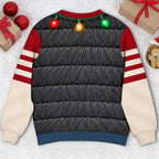 Funny Football Belly Illusion Christmas Game Day Pullover Ugly Sweater