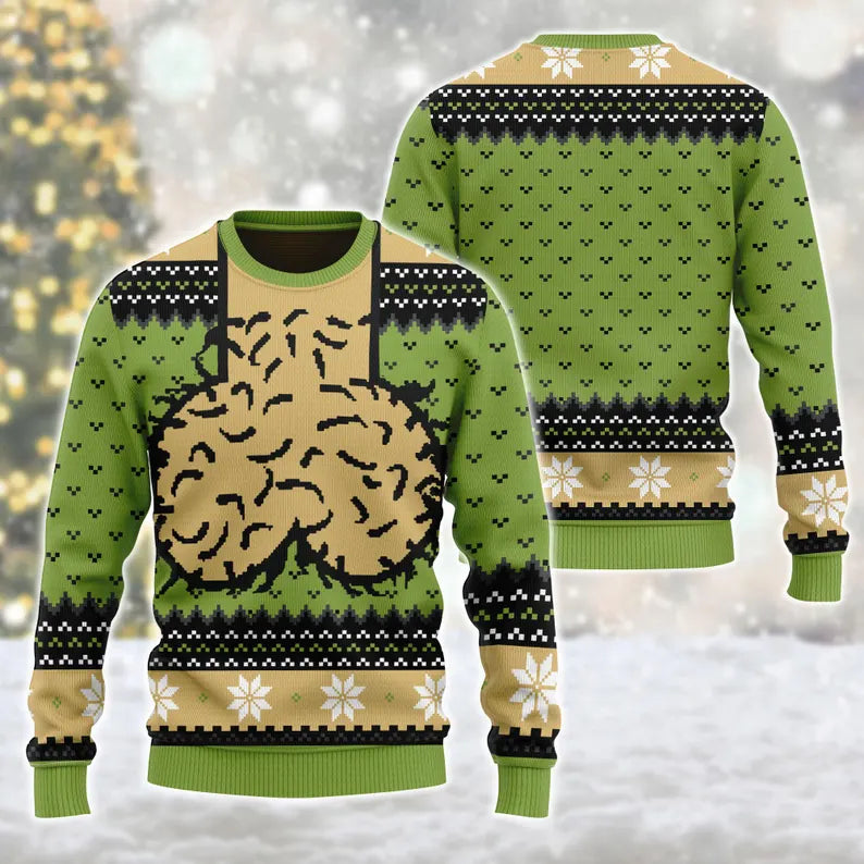 Funny Hairy Balls Naughty Adult Gag Holiday Ugly Christmas Sweater