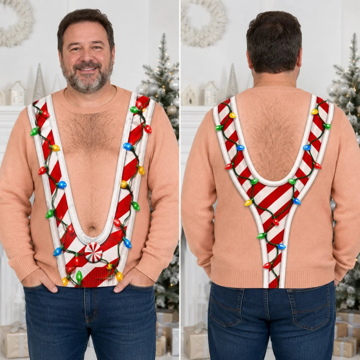 Funny Holiday My Belly Brings the Cheer Ugly Christmas Sweater