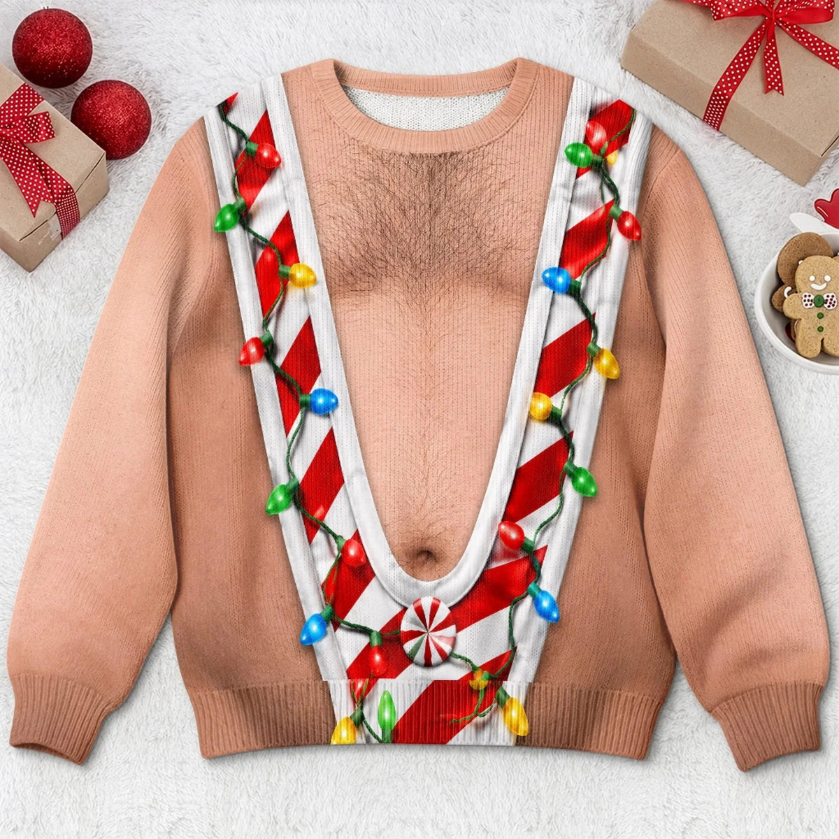 Funny Holiday My Belly Brings the Cheer Ugly Christmas Sweater