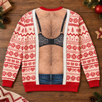 Funny Lace Bra Body Illusion Christmas Novelty Pullover Ugly Sweater