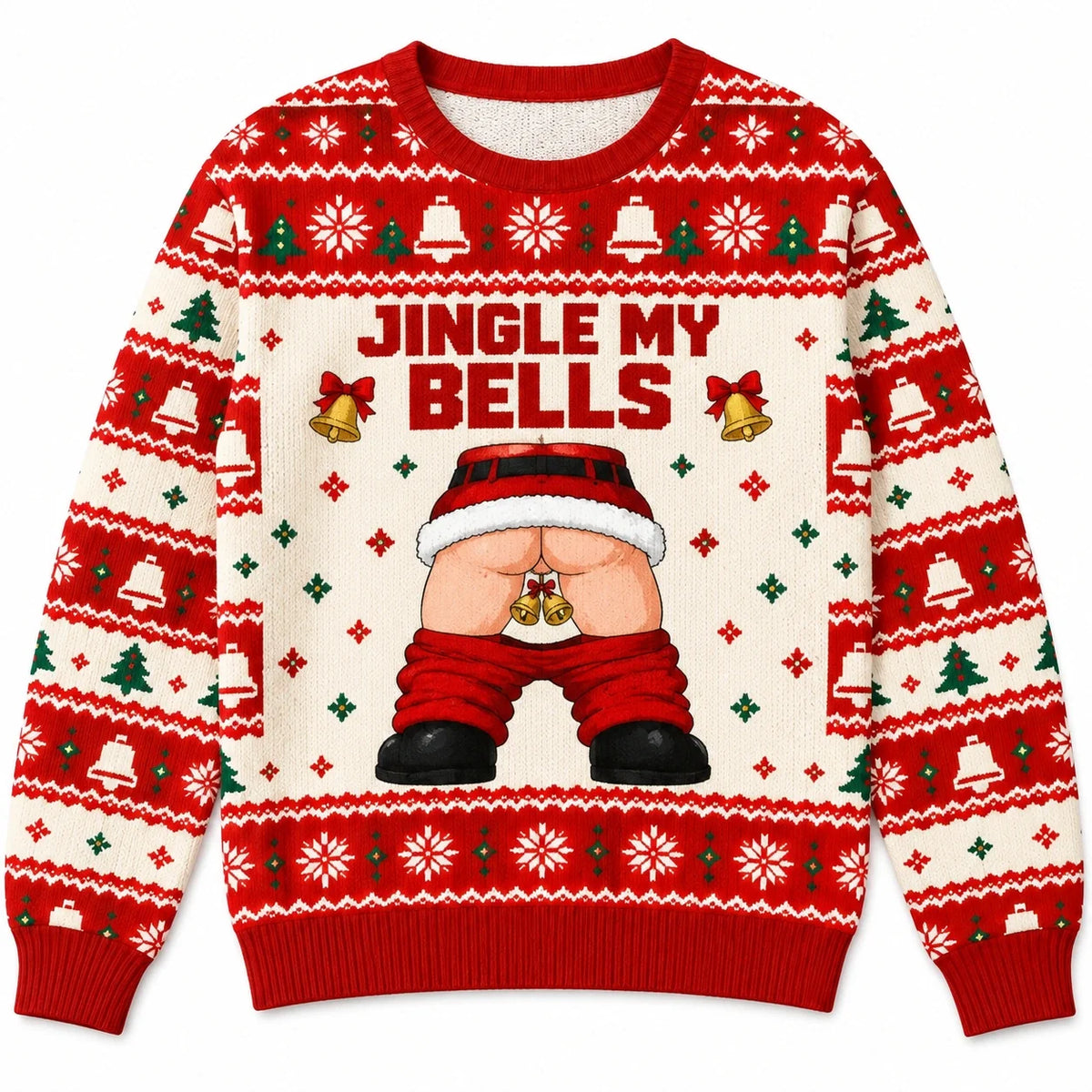 Funny Naughty Jingle My Bells Christmas Ugly Sweater