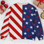 Funny Patriotic American Flag Christmas Gifts Festive Sweater