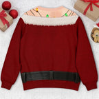 Funny Santa Body Illusion Sweater with Lights Christmas Ugly Sweater