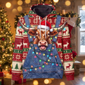 Funny Texas Longhorn Christmas Hoodie - Overalls Ugly Sweater Print