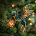 Hummingbird Heaven Christmas Mica Ornament