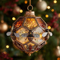 Golden Hive Bee Christmas Mica Ornament
