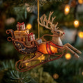 Midnight Majestic Reindeer Leap Christmas Mica Ornament