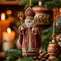 Sacred Saint Nicholas Blessing Christmas Mica Ornament