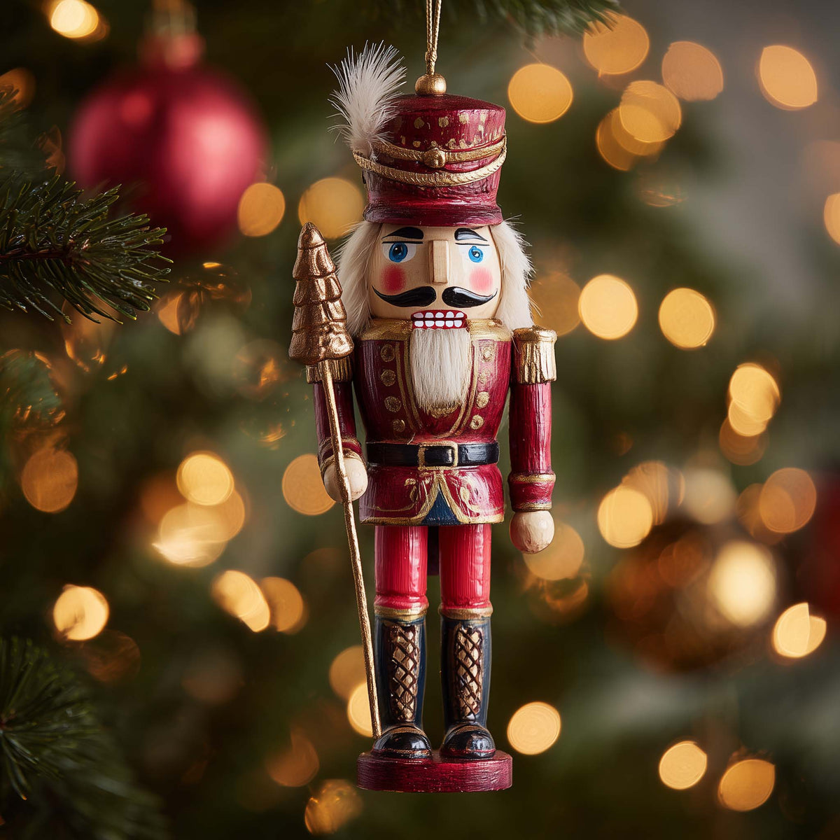 Classic Nutcracker Guardian Christmas Mica Ornament