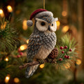 Woodland Guardian Owl Christmas Mica Ornament