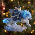 Arctic Timberwolf Sled Driver Christmas Mica Ornament