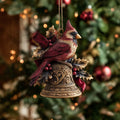 Crimson Feathered Sentinel Mica Ornament