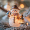 Cheerful Snowman Christmas Mica Ornament