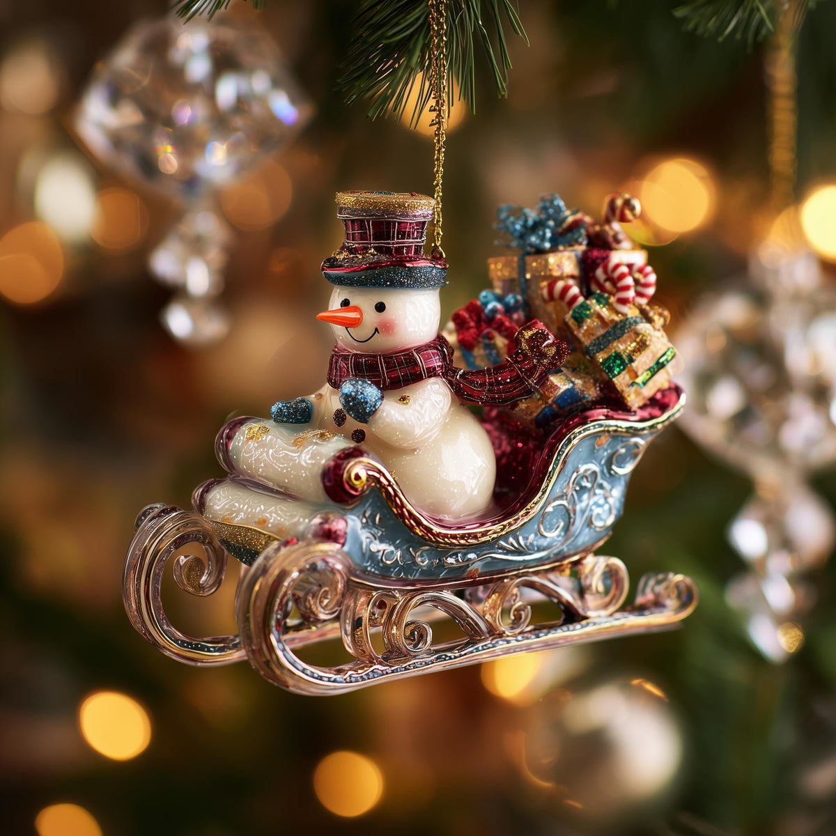 Snowman Christmas Mica Ornament