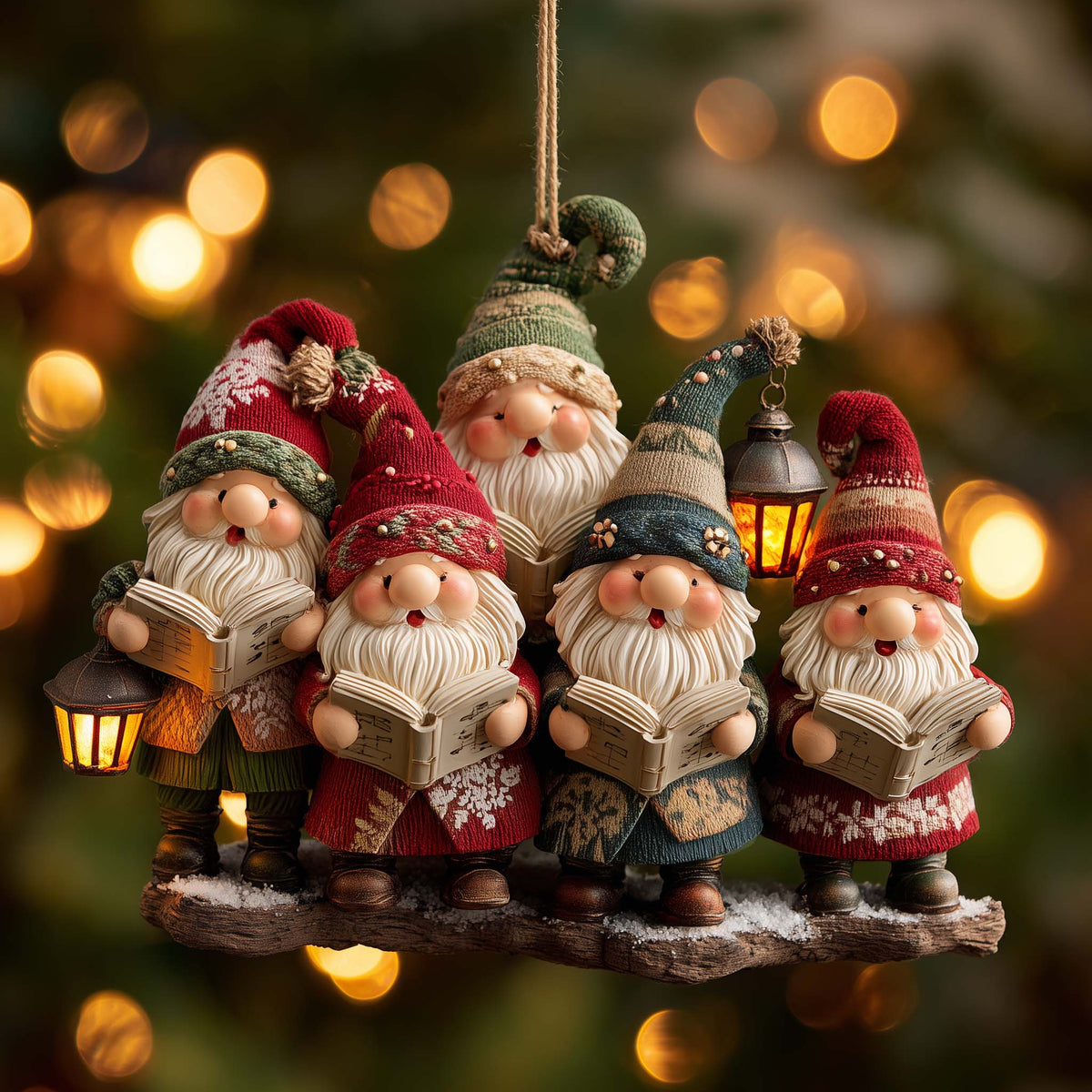 Snowy Gnome Christmas Mica Ornament